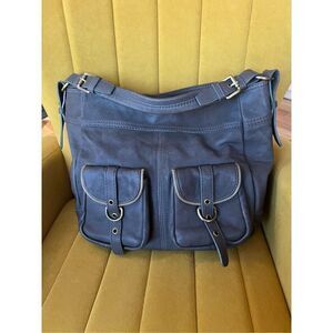 Via Repubblica grey leather tote purse